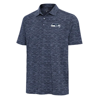 Men's Antigua  Heather Navy Seattle Seahawks Static Polo