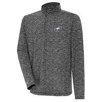 Men's Antigua Heather Black Philadelphia Eagles Determined Quarter-Zip Top