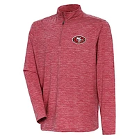 Men's Antigua Scarlet San Francisco 49ers Determined Quarter-Zip Top