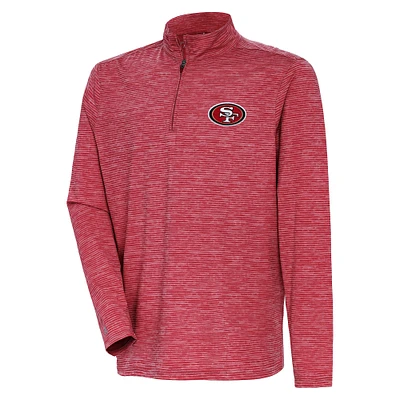 Men's Antigua Scarlet San Francisco 49ers Determined Quarter-Zip Top