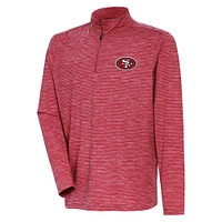 Men's Antigua Scarlet San Francisco 49ers Determined Quarter-Zip Top