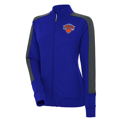 Women's Antigua  Blue New York Knicks Strike Full-Zip Track Jacket