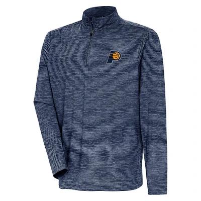 Men's Antigua Heather Navy Indiana Pacers Determined Quarter-Zip Top