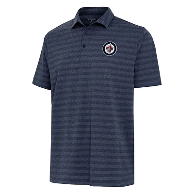 Men's Antigua  Heather Navy Winnipeg Jets Urge Polo