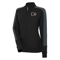 Women's Antigua  Black Philadelphia Flyers Strike Full-Zip Track Jacket