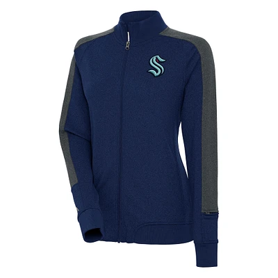Women's Antigua  Navy Seattle Kraken Strike Full-Zip Track Jacket