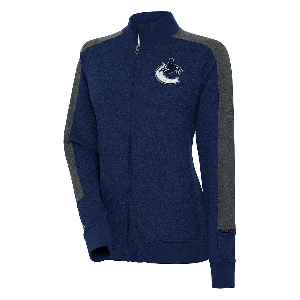 Women's Antigua Navy Vancouver Canucks Strike Full-Zip Track Jacket