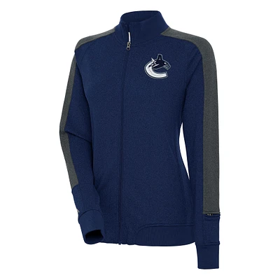 Women's Antigua  Navy Vancouver Canucks Strike Full-Zip Track Jacket
