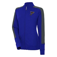 Women's Antigua  Royal St. Louis Blues Strike Full-Zip Track Jacket