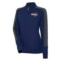 Women's Antigua  Navy Washington Capitals Strike Full-Zip Track Jacket