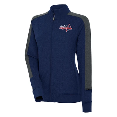 Women's Antigua  Navy Washington Capitals Strike Full-Zip Track Jacket