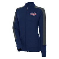 Women's Antigua  Navy Washington Capitals Strike Full-Zip Track Jacket