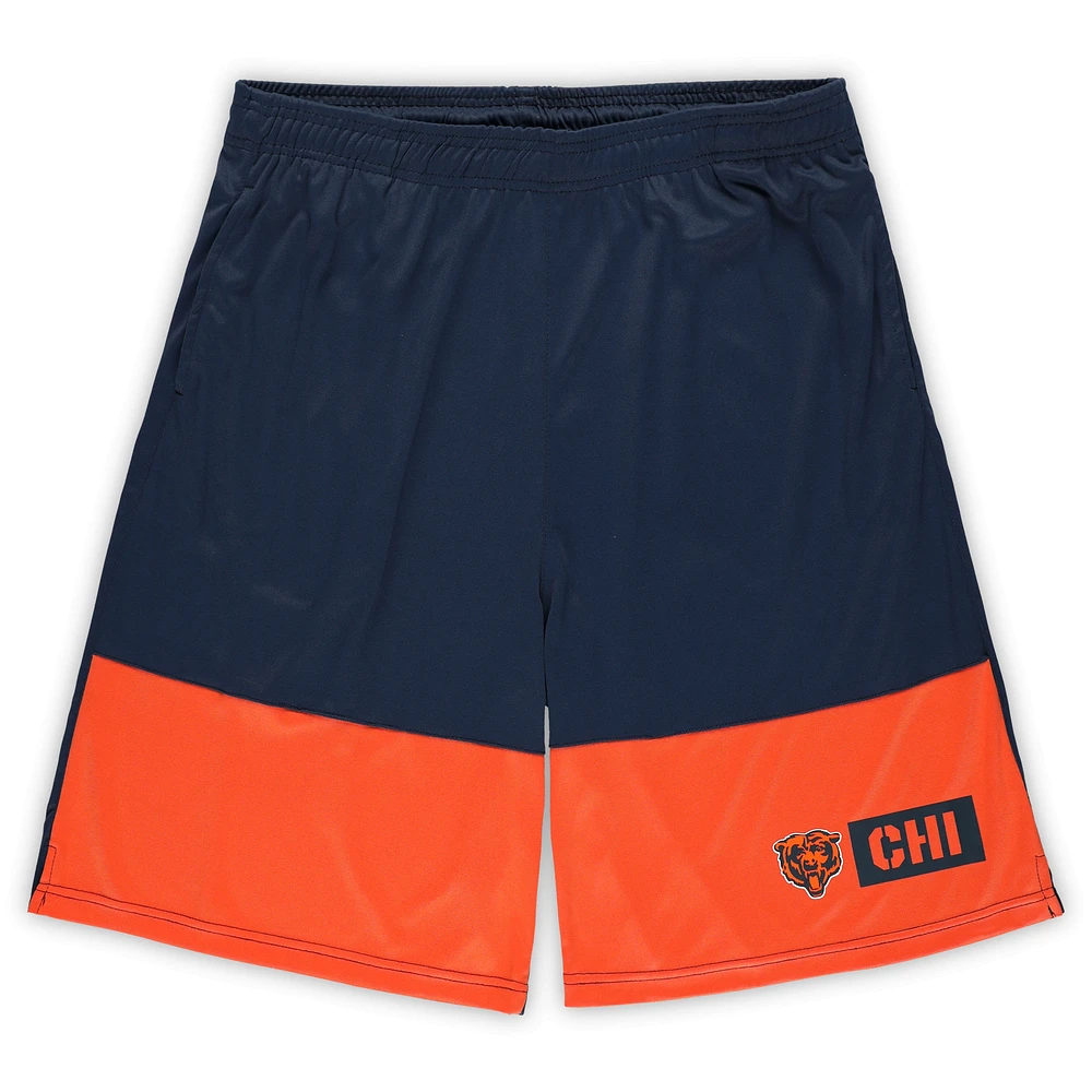 Men's Fanatics Navy/Orange Chicago Bears Big & Tall Best of the Performance Shorts