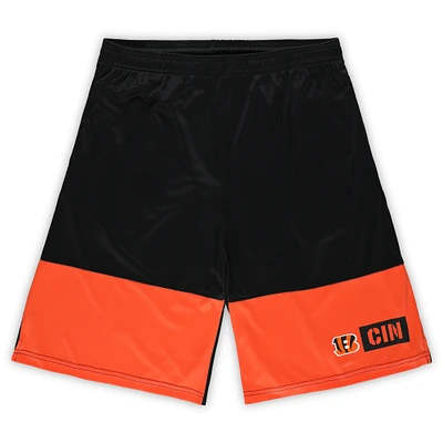 Men's Fanatics Black/Orange Cincinnati Bengals Big & Tall Best of the Performance Shorts