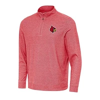 Men's Antigua Heather Louisville Cardinals Subtle Quarter-Zip Sweatshirt