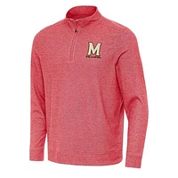 Men's Antigua Heather Maryland Terrapins Subtle Quarter-Zip Sweatshirt