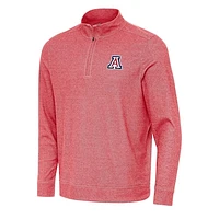 Men's Antigua Heather Red Arizona Wildcats Subtle Quarter-Zip Sweatshirt