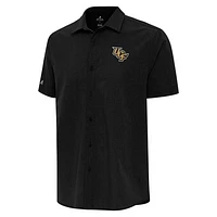 Men's Antigua  Black UCF Knights Activate Woven Short Sleeve Button-Up Shirt