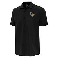 Men's Antigua  Black UCF Knights Activate Woven Short Sleeve Button-Up Shirt