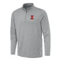 Men's Antigua Gray Illinois Fighting Illini Reprocess Quarter-Zip Top
