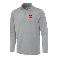 Men's Antigua Gray Illinois Fighting Illini Reprocess Quarter-Zip Top