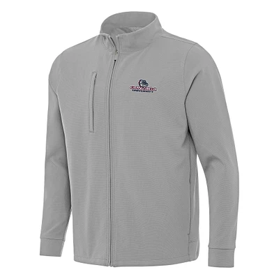Men's Antigua Gray Gonzaga Bulldogs Regard Full-Zip Jacket