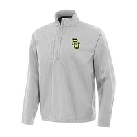 Men's Antigua Gray Baylor Bears Brisk Quarter-Zip Windbreaker
