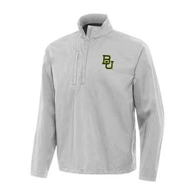 Men's Antigua Gray Baylor Bears Brisk Quarter-Zip Windbreaker