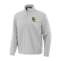Men's Antigua Gray Baylor Bears Brisk Quarter-Zip Windbreaker