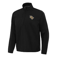 Men's Antigua Black UCF Knights Brisk Quarter-Zip Windbreaker