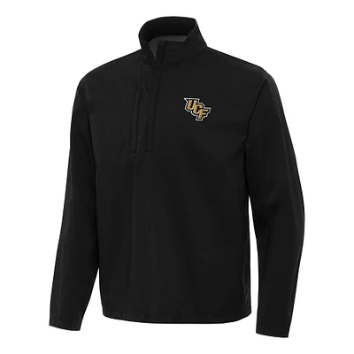 Men's Antigua Black UCF Knights Brisk Quarter-Zip Windbreaker