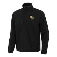 Men's Antigua Black UCF Knights Brisk Quarter-Zip Windbreaker