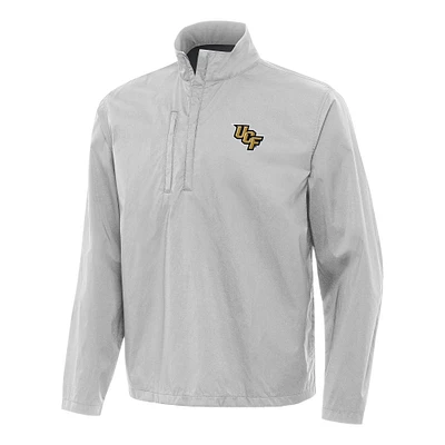 Men's Antigua Gray UCF Knights Brisk Quarter-Zip Windbreaker