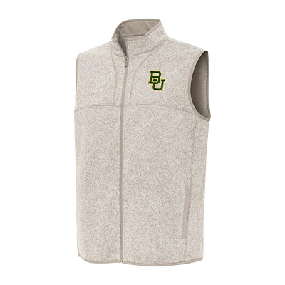 Men's Antigua Oatmeal Baylor Bears Fortune Full-Zip Vest
