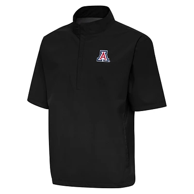 Men's Antigua Arizona Wildcats Brisk Short Sleeve Quarter-Zip Windbreaker