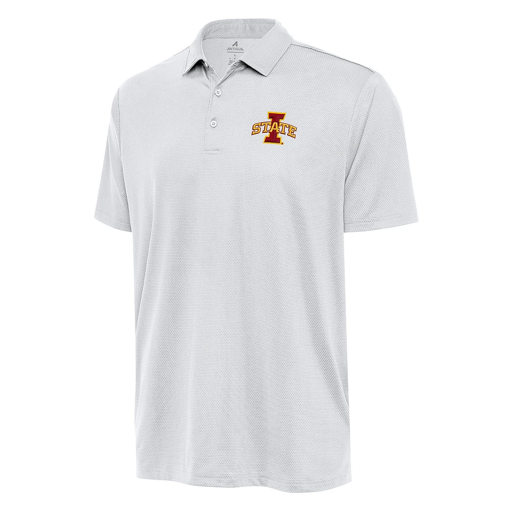Men's Antigua White Iowa State Cyclones Ellipse Polo