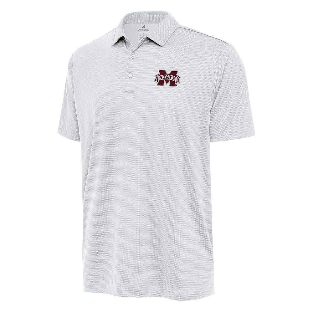 Men's Antigua White Mississippi State Bulldogs Ellipse Polo