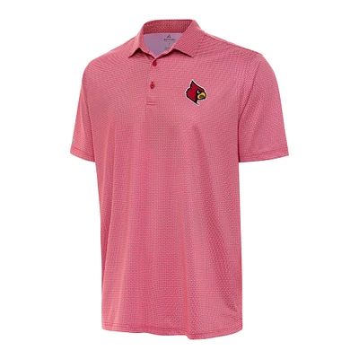 Men's Antigua Red/White Louisville Cardinals Rings Polo