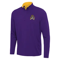 Men's Antigua Purple/Gold ECU Pirates Content Quarter-Zip Pullover Top
