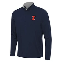 Men's Antigua Navy/ Illinois Fighting Illini Content Quarter-Zip Pullover Top