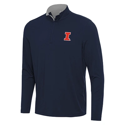 Men's Antigua Navy/ Illinois Fighting Illini Content Quarter-Zip Pullover Top