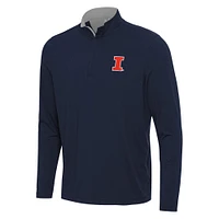 Men's Antigua Navy/ Illinois Fighting Illini Content Quarter-Zip Pullover Top