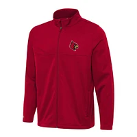 Men's Antigua Red Louisville Cardinals Links 2 Full-Zip Golf Jacket