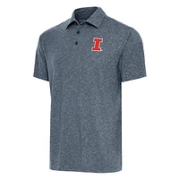 Men's Antigua  Heather Navy Illinois Fighting Illini Big & Tall Par 3 Polo