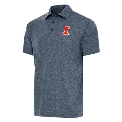Men's Antigua  Heather Navy Illinois Fighting Illini Big & Tall Par 3 Polo