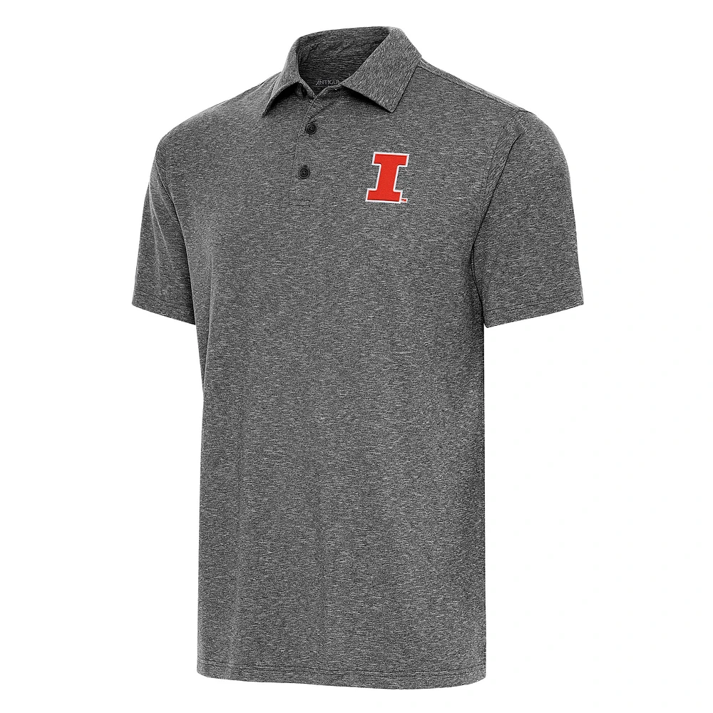 Men's Antigua Heather Illinois Fighting Illini Big & Tall Par 3 Polo