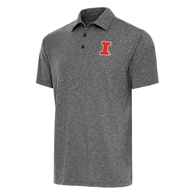 Men's Antigua Heather Illinois Fighting Illini Big & Tall Par 3 Polo