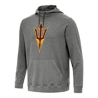 Men's Antigua Heather Charcoal Arizona State Sun Devils Cloud Pullover Hoodie
