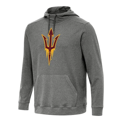Men's Antigua Heather Charcoal Arizona State Sun Devils Cloud Pullover Hoodie