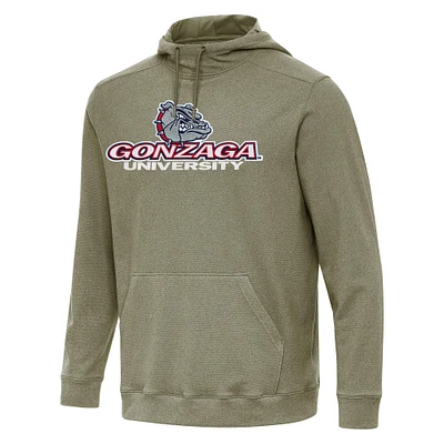Men's Antigua Olive Gonzaga Bulldogs Cloud Pullover Hoodie